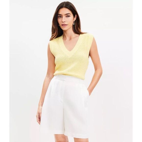 LOFT Pleated Bermuda Shorts NEW - Picture 1 of 6